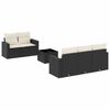 vidaXL Set de sof&aacute;s de jard&iacute;n 6 piezas y cojines rat&aacute;n sint&eacute;tico negro