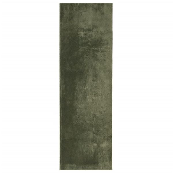 vidaXL Alfombra pelo corto suave lavable HUARTE verde bosque 80x250 cm