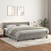 vidaXL Cama box spring con colch&oacute;n terciopelo gris claro 160x200 cm