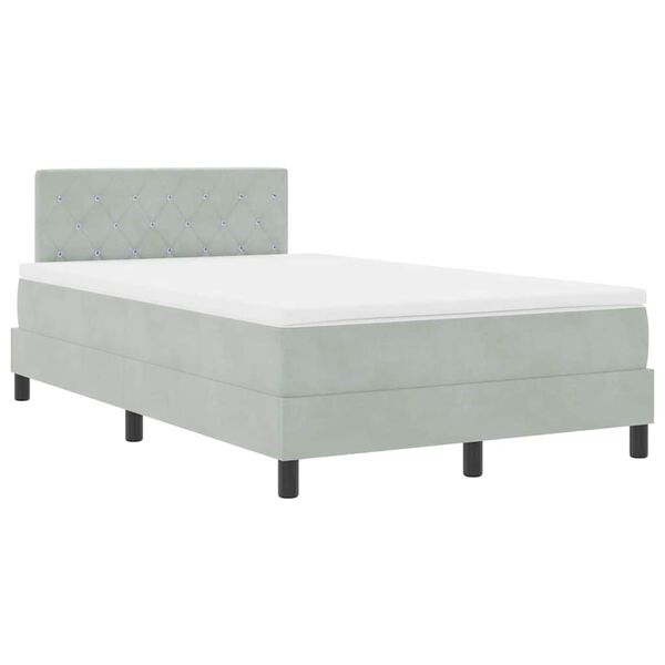 vidaXL Cama Box Spring LED con LED Gris Claro 120 x 200 cm Terciopelo