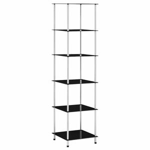 vidaXL Estanter&iacute;a 6 niveles cristal templado negro 40x40x160 cm