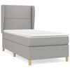 vidaXL Cama box spring con colch&oacute;n tela gris claro 90x200 cm