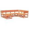 vidaXL Juego de muebles jard&iacute;n 7 pzas madera maciza pino marr&oacute;n cera