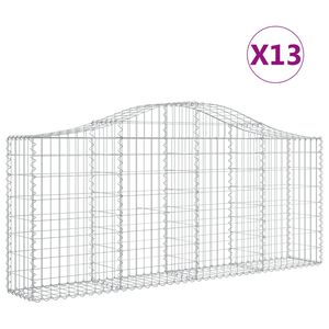 vidaXL Cestas de gaviones 13 uds forma de arco hierro 200x30x80/100 cm