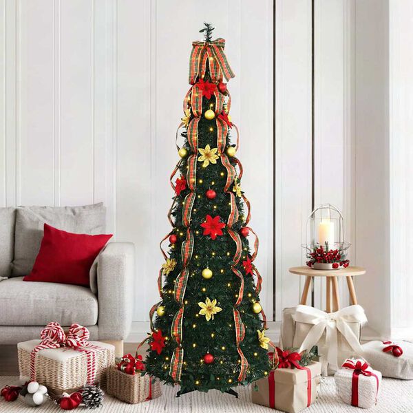 vidaXL Árbol de Navidad artificial con 150 LED Verde 180 cm PVC