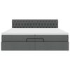 vidaXL Estructura de cama otomana con colch&oacute;n gris oscuro 200x200 cm