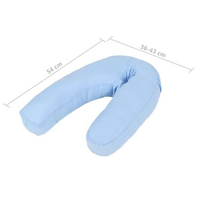 vidaXL Almohada de embarazo con forma de J 54x(36-43) cm azul
