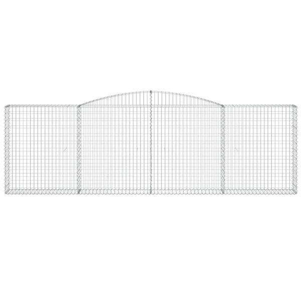 vidaXL Cestas de gaviones 8 uds forma de arco hierro 400x30x120/140 cm