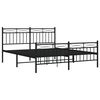 vidaXL Estructura cama sin colch&oacute;n con estribo metal negro 160x200 cm