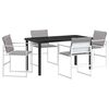 vidaXL Conjunto de Comedor de Jard&iacute;n 5 uds. Blanco Textileno y acero