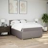 vidaXL Cama box spring con colch&oacute;n tela gris taupe 160x200 cm