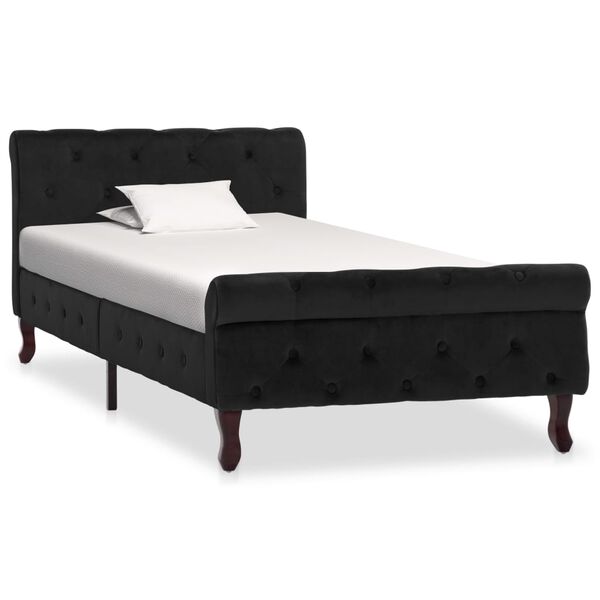 vidaXL Estructura de cama sin colch&oacute;n terciopelo negro 90x200 cm