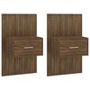 vidaXL Mesita de noche de pared 2 unidades marr&oacute;n roble
