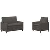 vidaXL Juego de Sof&aacute; 2 pcs Gris oscuro Tela