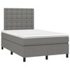 vidaXL Cama box spring con colch&oacute;n tela gris oscuro 120x200 cm