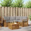 vidaXL Juegos de muebles con coj&iacute;n 5 pcs Gris Natural y Claro