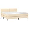 vidaXL Cama box spring con colch&oacute;n tela color crema 180x200 cm
