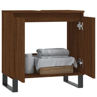 vidaXL Armario de baño madera de ingeniería marrón roble 58x33x60 cm