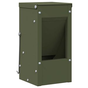 vidaXL Comedero para Conejos Verde Oliva 12,5 x 12,5 x 25 cm 1,5 kg