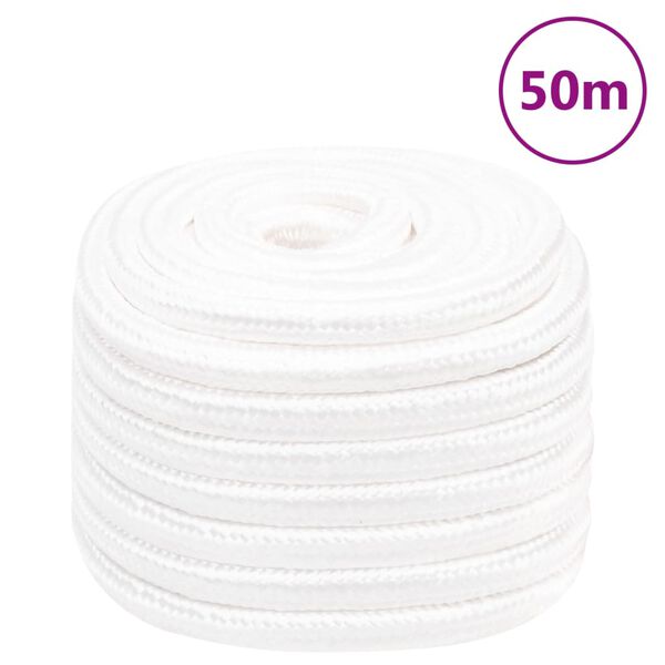 vidaXL Cuerda de barco polipropileno blanco intenso 20 mm 50 m