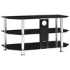 vidaXL Mueble de TV de vidrio templado negro 96x46x50 cm