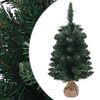vidaXL &Aacute;rbol Navidad artificial con soporte y LEDs PVC verde 90 cm