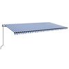 vidaXL Toldo autom&aacute;tico retr&aacute;ctil azul y blanco 600x350 cm