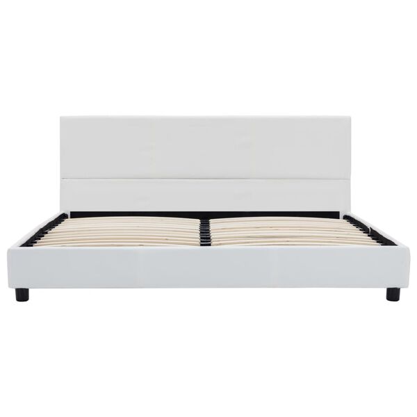 vidaXL Estructura de cama sin colchón cuero sintético blanco 140x200cm