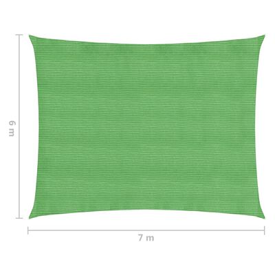 vidaXL Toldo de vela HDPE verde claro 160 g/m² 6x7 m