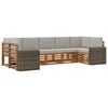 vidaXL Conjunto de Sof&aacute; Seccional 7 pcs Natural y Gris Claro Poli&eacute;ster