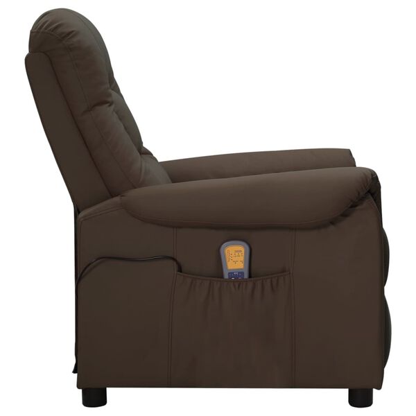 vidaXL Sill&oacute;n de masaje cuero sint&eacute;tico marr&oacute;n