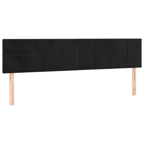 vidaXL Cabecero con LED de terciopelo negro 160x5x78/88 cm