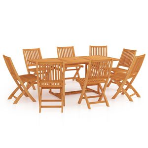 vidaXL Conjunto de comedor de jard&iacute;n 9 piezas madera maciza de teca
