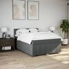 vidaXL Cama box spring con colch&oacute;n tela gris oscuro 140x200 cm