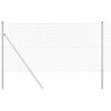 vidaXL Poste de Valla Plateado 25 x 1 m (malla de 60 x 60 mm) Acero