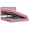 vidaXL Cama de almacenamiento LED con colch&oacute;n Rosa 180 x 200 cm