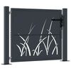 vidaXL Puerta de jard&iacute;n antracita 100x100 cm, acero, dise&ntilde;o de c&eacute;sped