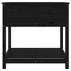 vidaXL Jardinera con estante madera maciza pino negro 82,5x82,5x81 cm