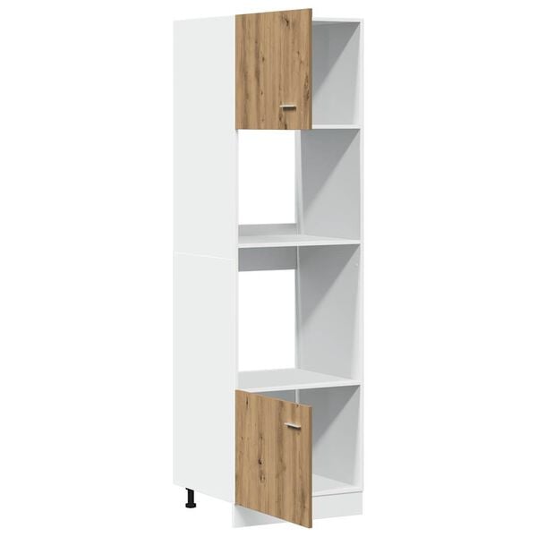 vidaXL Mueble para microondas "Lyon" roble artesanal 60x57x207 cm madera de ingeniería