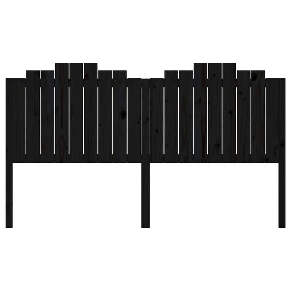 vidaXL Cabecero de cama madera maciza de pino negro 186x4x110 cm