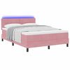 vidaXL Cama Box Spring LED con colch&oacute;n Rosa 140 x 190 cm Terciopelo