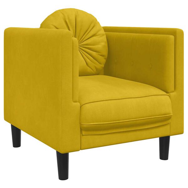 vidaXL Sillón con cojín terciopelo amarillo