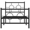 vidaXL Estructura cama sin colchón con estribo metal negro 75x190 cm