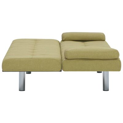 282188 vidaXL Sofa Bed with Two Pillows Green Polyester