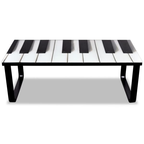 vidaXL Mesa de centro con superficie con estampado de piano