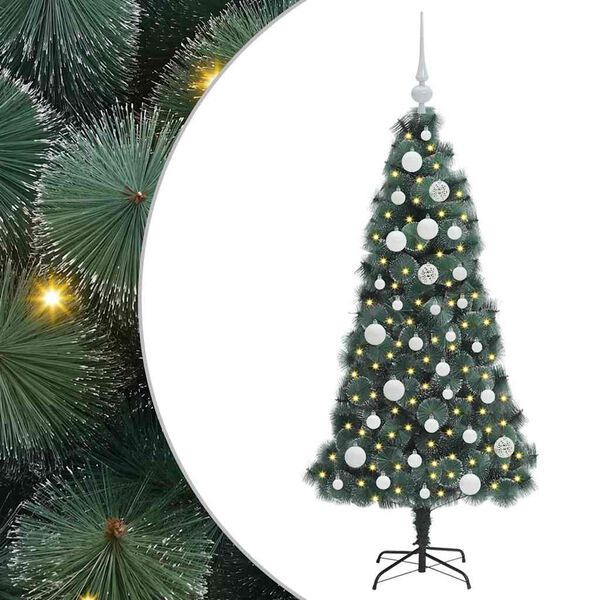 vidaXL &Aacute;rbol de Navidad Artificial Pre-iluminado con Juego de Bolas