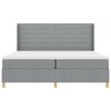 vidaXL Cama tipo Box Spring con colch&oacute;n Gris Claro 200 x 200 cm tela