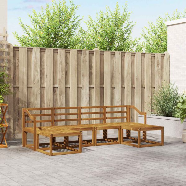 vidaXL Conjunto de sof&aacute;s de exterior 6 pcs Natural