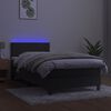 vidaXL Cama box spring colch&oacute;n y LED terciopelo gris oscuro 100x200 cm
