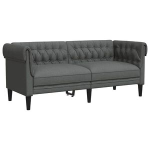 vidaXL Sof&aacute; Gris oscuro 182,5 x 74,5 x 74,5 cm Poli&eacute;ster